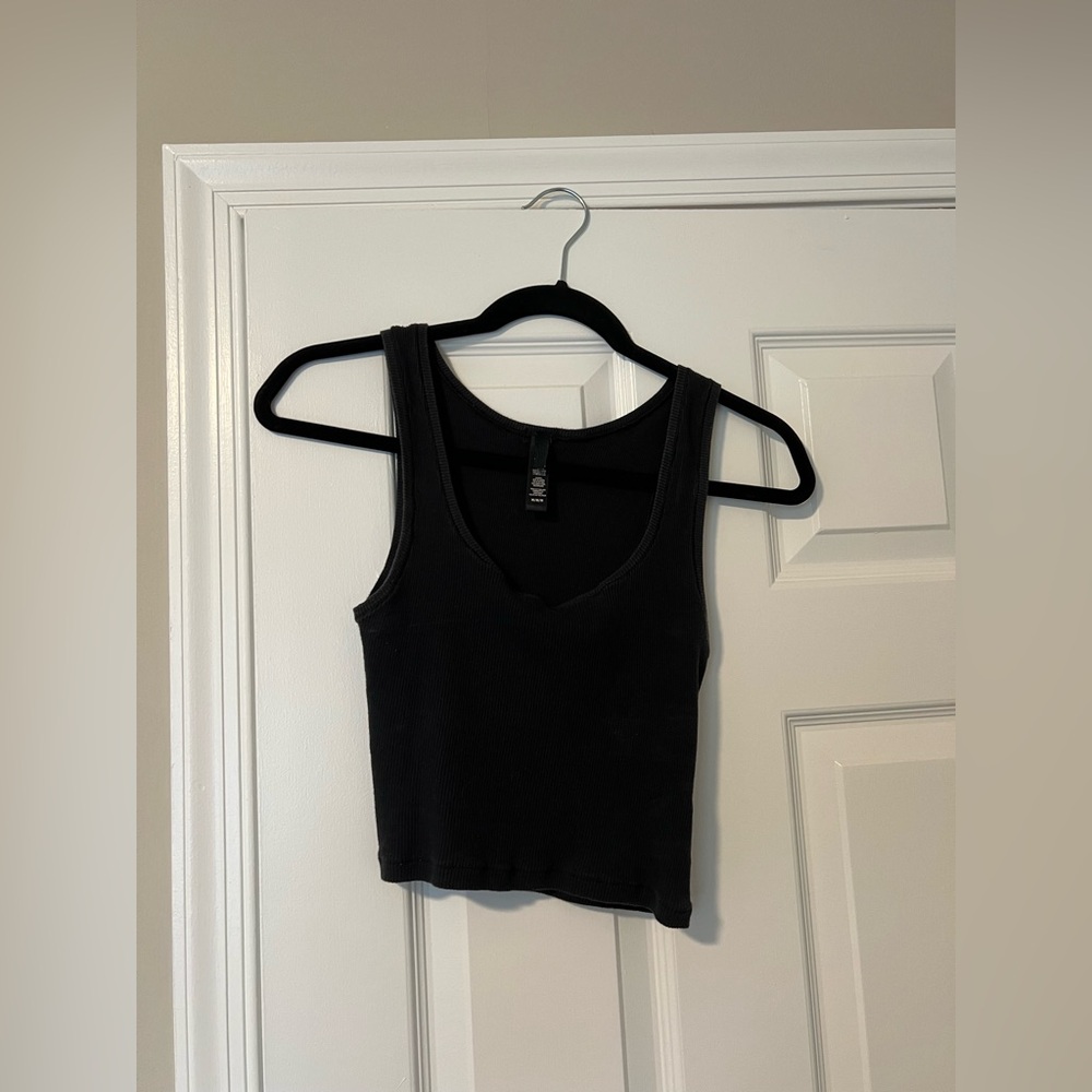 Skims Cotton Rib Tank Medium Black